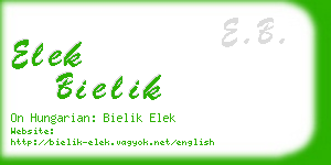 elek bielik business card